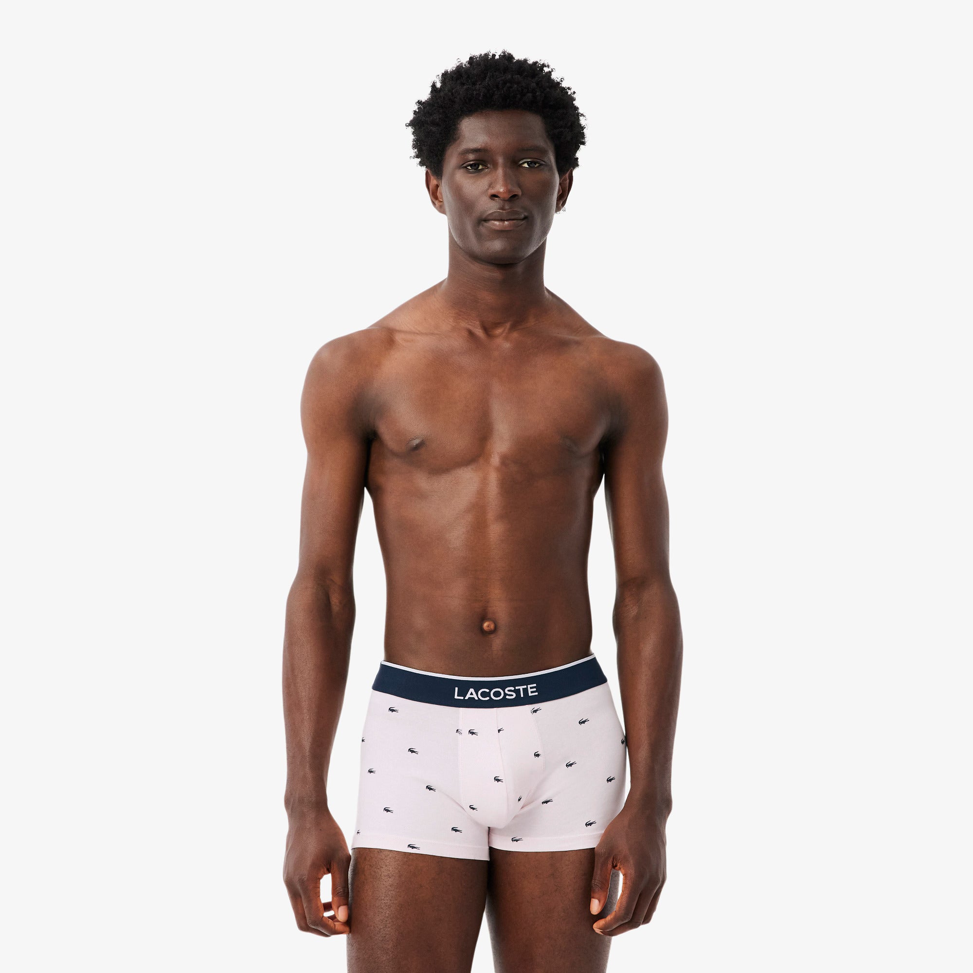 Lacoste - Lot de 3 boxers courts stretch imprimé