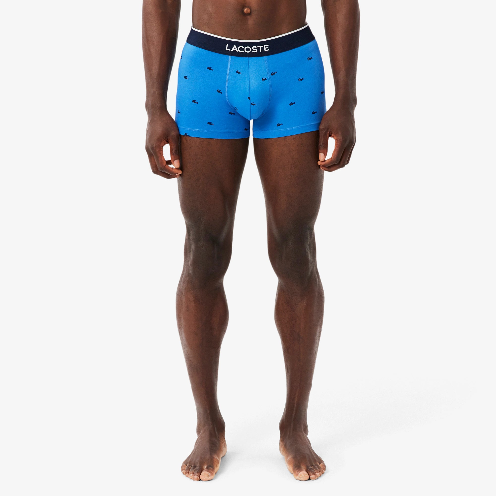Lacoste - Lot de 3 boxers courts stretch imprimé