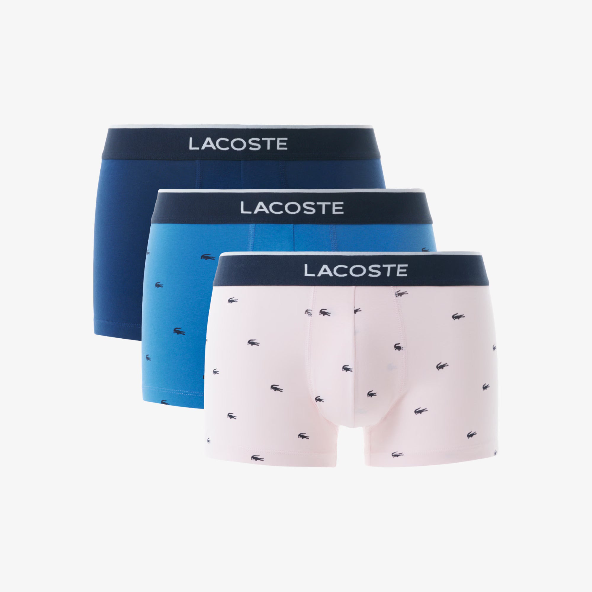 Lacoste - Lot de 3 boxers courts stretch imprimé