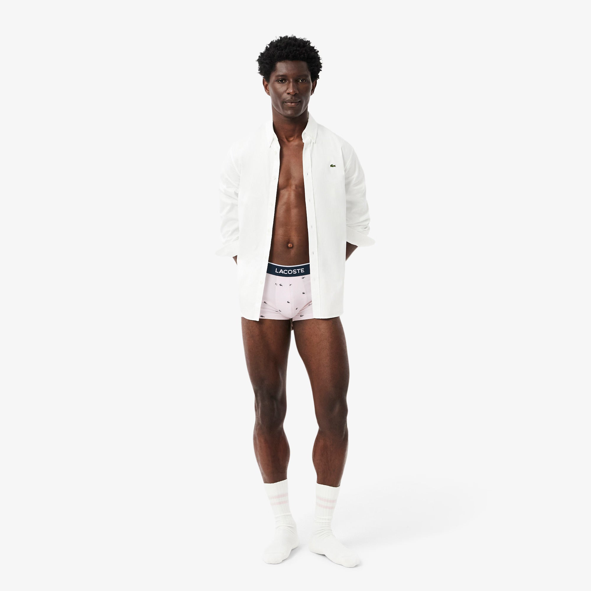 Lacoste - Lot de 3 boxers courts stretch imprimé