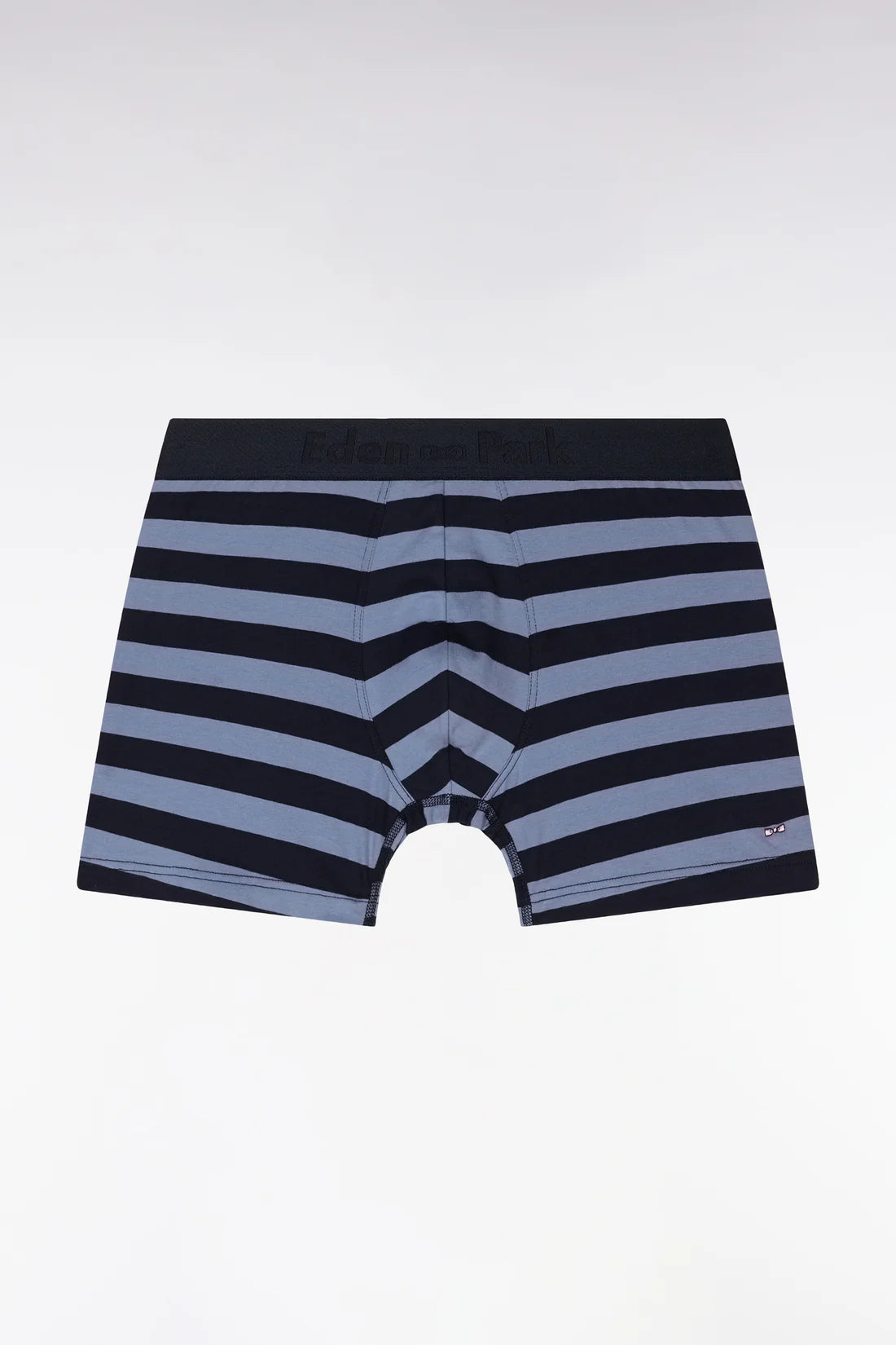 Eden Park - Lot de deux boxers unis et cerclés marine et gris