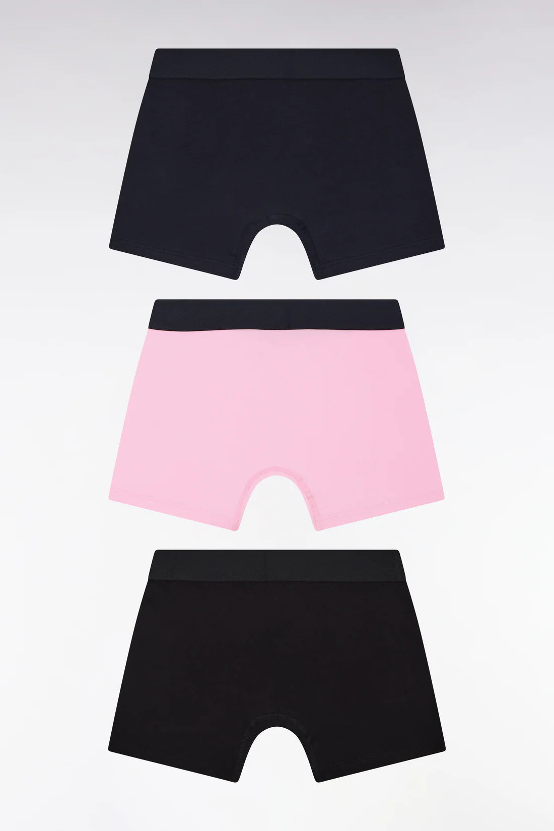 Eden Park - Lot de trois boxers unis noir, marine et rose