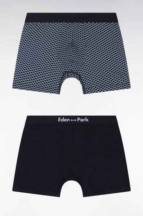 Eden Park - Lot de deux boxers uni et ciel imprimé