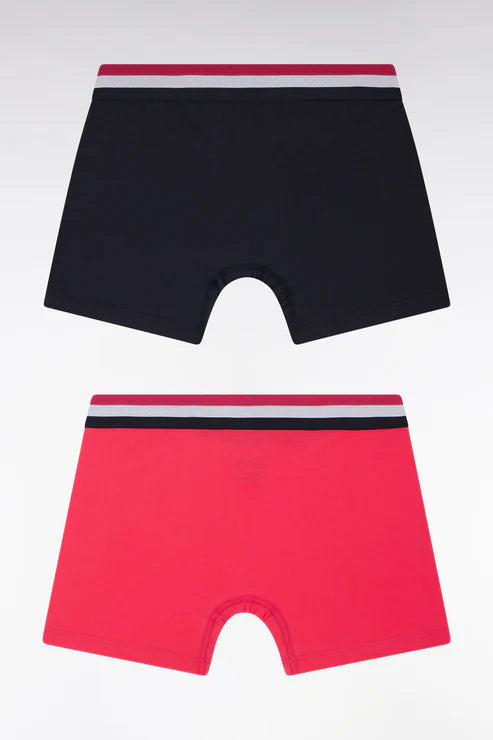 Eden Park - Lot de deux boxers marine et fuchsia