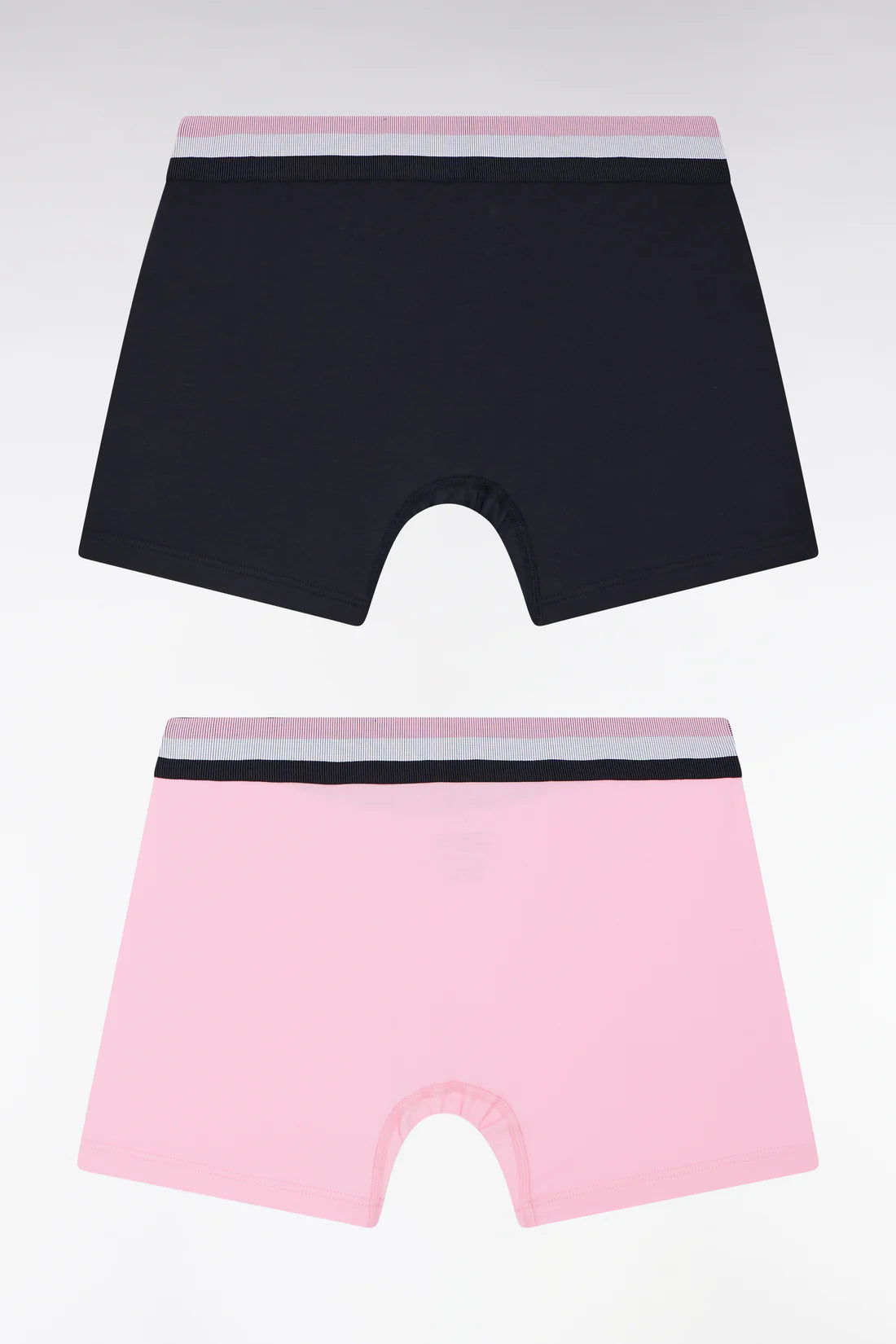 Eden Park - Lot de deux boxers tricolore marine et rose
