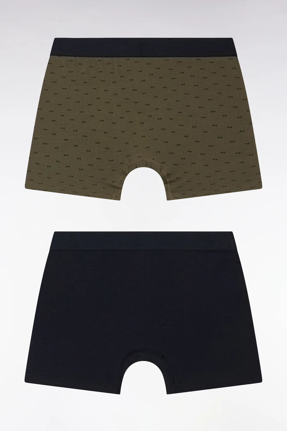Eden Park - Lot de deux boxers unis et imprimés marine et kaki